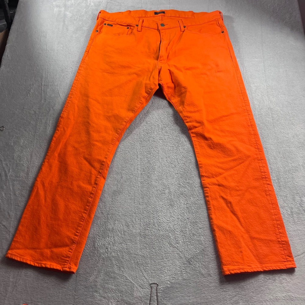 Polo Ralph Lauren Varick Slim Straight Orange Pants Mens 40x32